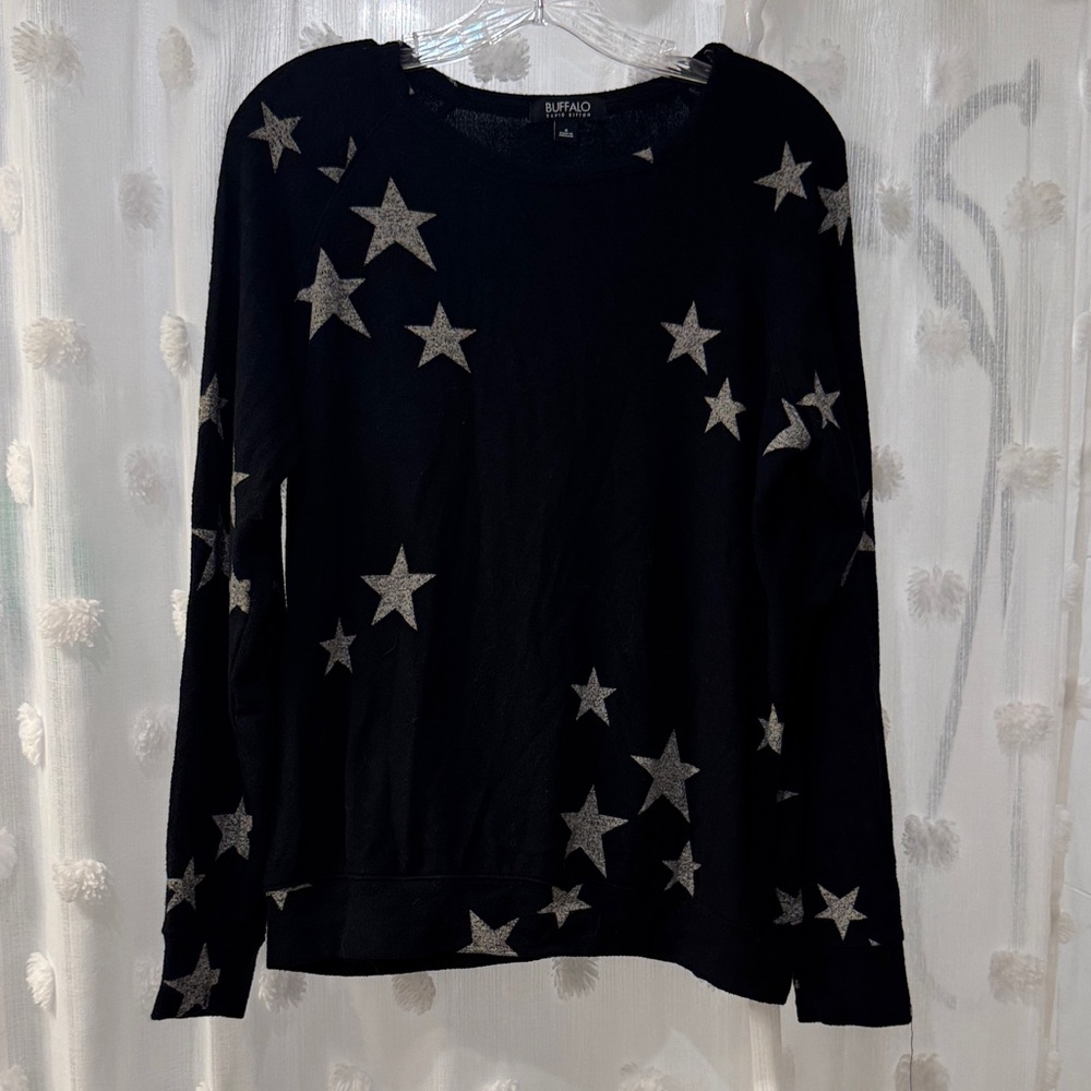 Buffalo David Bitton Black and Silver Star Sweatshirt